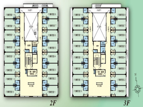 施設内間取図2F・3F