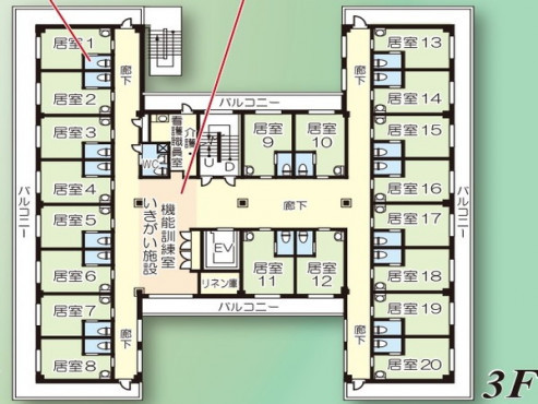 施設内間取図3F