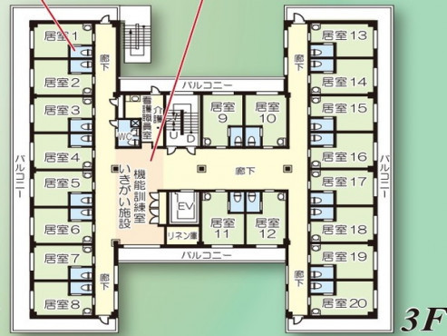 施設内間取図3F