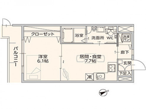 一般居室間取（1LDK/35.88m²の場合）