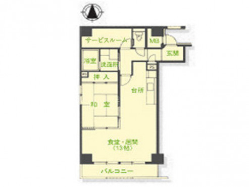 居室間取（1LDK+S／61.26㎡の場合）